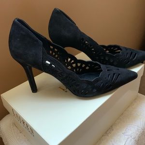 Lauren suede black pumps. Worn twice. Size 6.5.